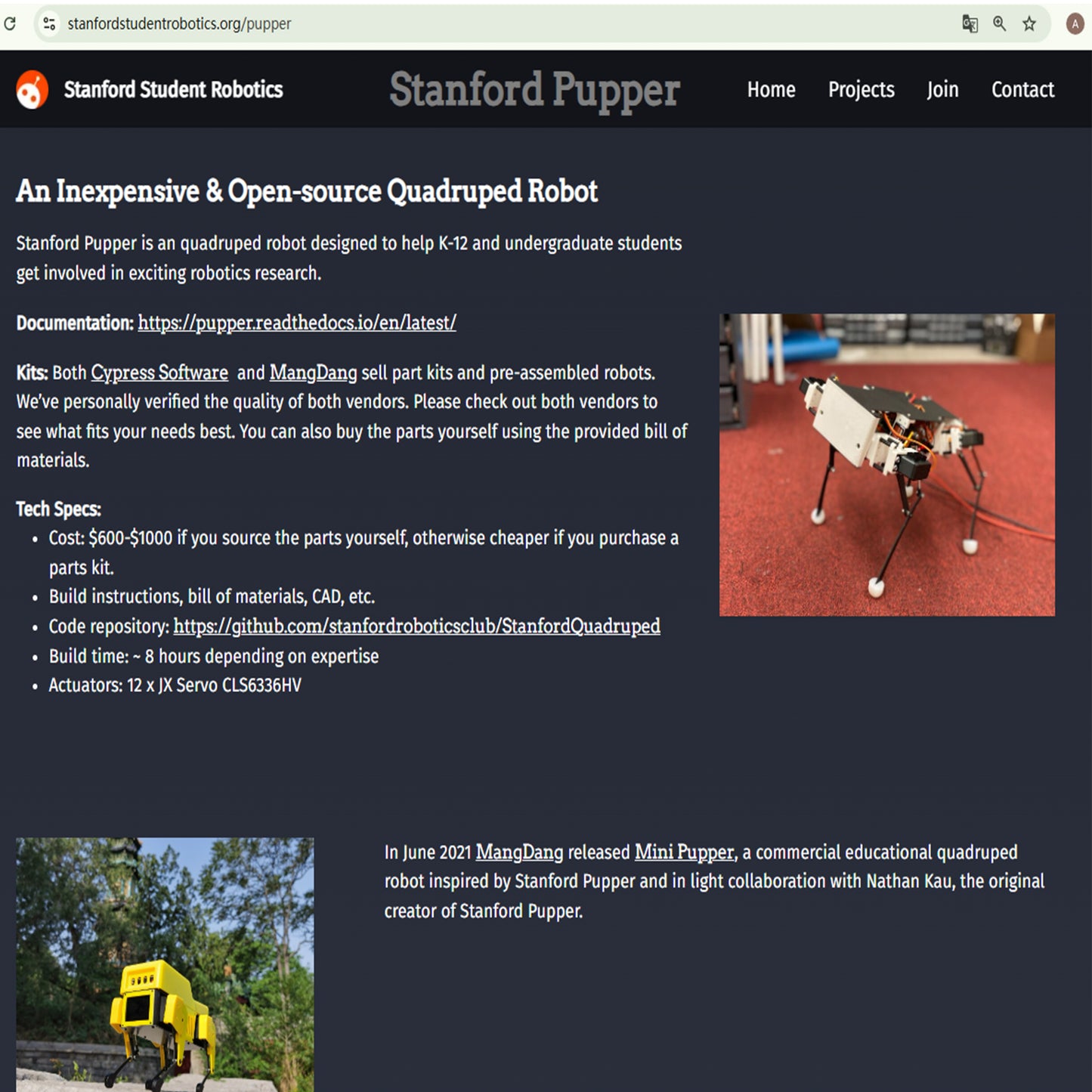 Mini Pupper 2: AI Robot, Smart Robot, Quadruped Robot, Educational Robot, Genuine, Open-Source, STEM, K12